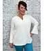 First Love Reg/Curvy Split Neckline Top with Pleated Cuffed 3/4 Sleeves