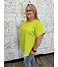 Reg/Curvy Scoop-Neck top featuring a Rolled Sleeve detail