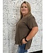 Rae Mode Reg/Curvy Round Neck Short Sleeve Mineral Wash Tee with Side Slits