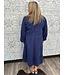 Umgee Reg/Curvy Gauze Long Sleeve Collar Split Neck Tiered Maxi Dress