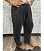Curvy Mineral Washed Gauze Straight Leg Pant with Front and Back Pockets