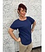 Reg/Curvy Woven Boatneck Short Rolled Sleeve Top