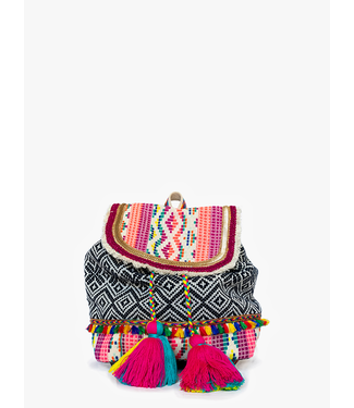 Jen & Co Magdelena Aztec Cotton Backpack w/ Tassels