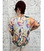 Reg/Curvy Floral Satin V-Neck Drop Sleeve Top