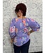 Round Neck 3/4 Sleeve  Floral Print Top
