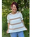 Reg/Curvy Stripe Round Neck Short Sleeve Sweater