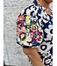 Floral Print Top with Vibrant Embroidery Puff Sleeves