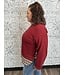 Reg/Curvy French Terry Knit Sweatshirt top with Plaid Contrast