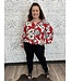 Split Neck Long Sleeve Floral Top