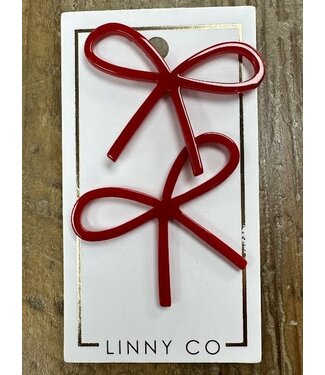 Linny&Co Linny & Co Crimson Bow Earrings