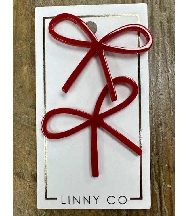 Linny & Co Crimson Bow Earrings