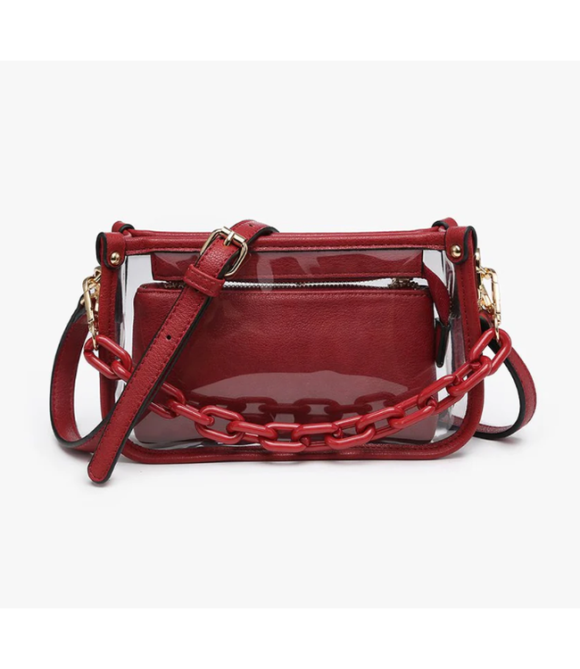 Jessica Clear Bag in a Bag Crossbody Bag with Chain