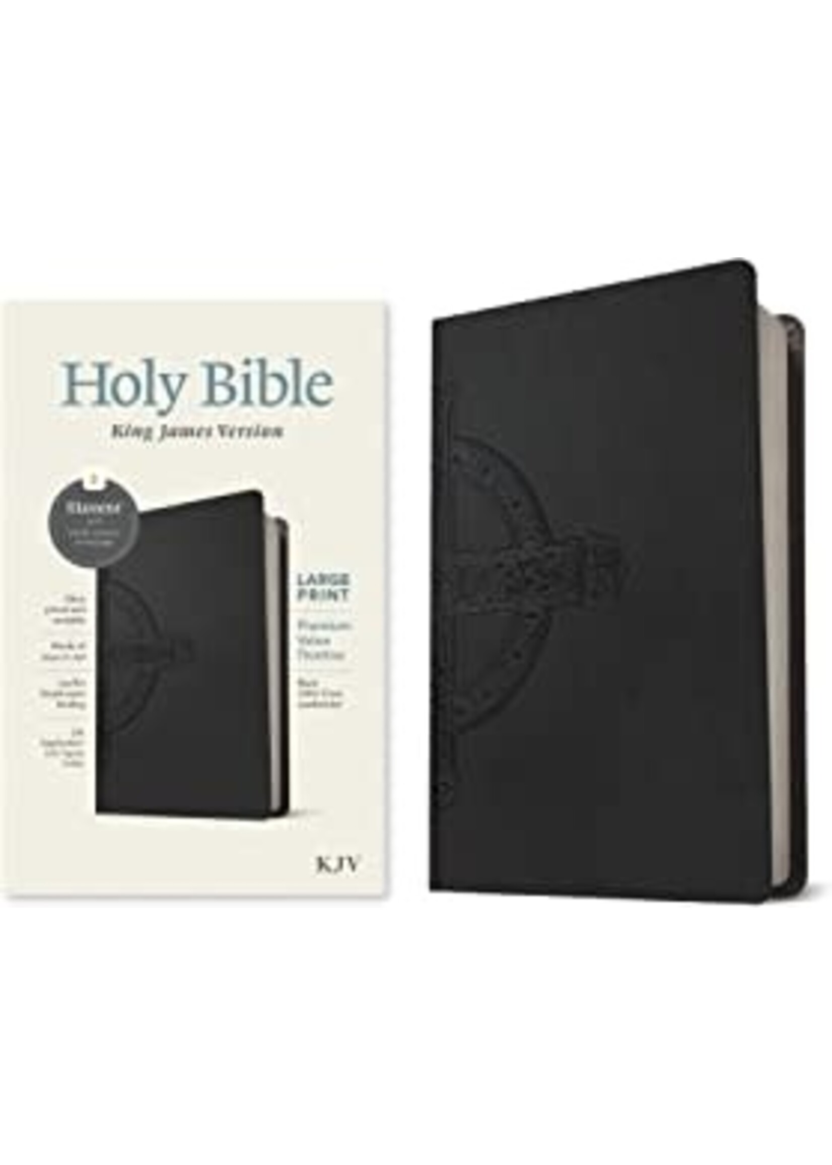 KJV Large Print Premium Value Thinline Black Celtic Cross Redletter