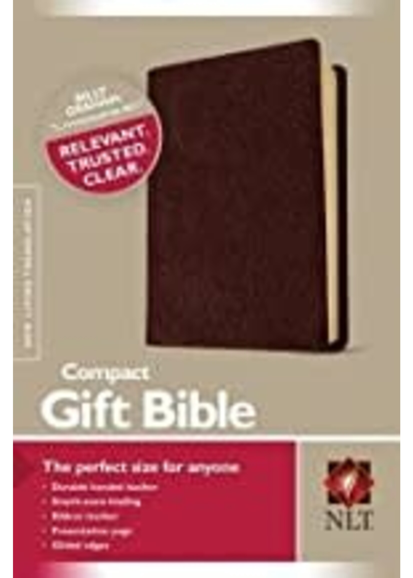 nlt compact gift bible bonded leather gilded edges burgundy
