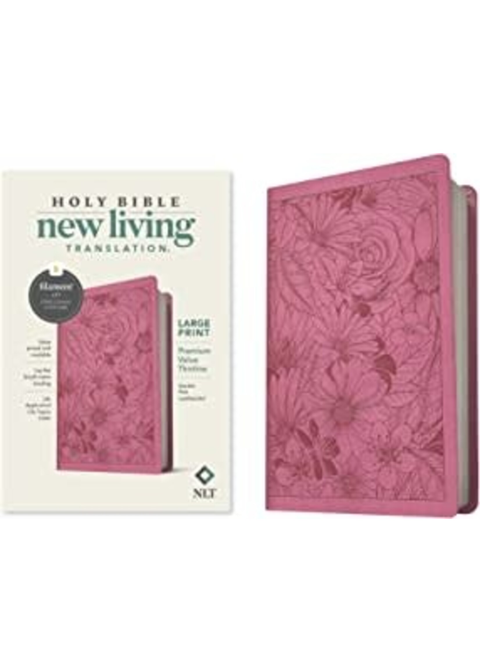 NLT Large Print Premium Value Thinline Bible, Filament Garden Pink