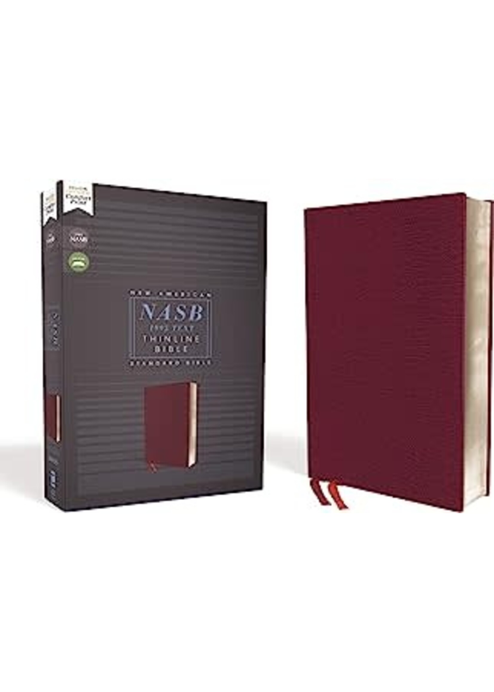 NASB, Thinline Bible, Bonded Leather, Burgundy, Red Letter Edition, 1995 Text, Comfort Print