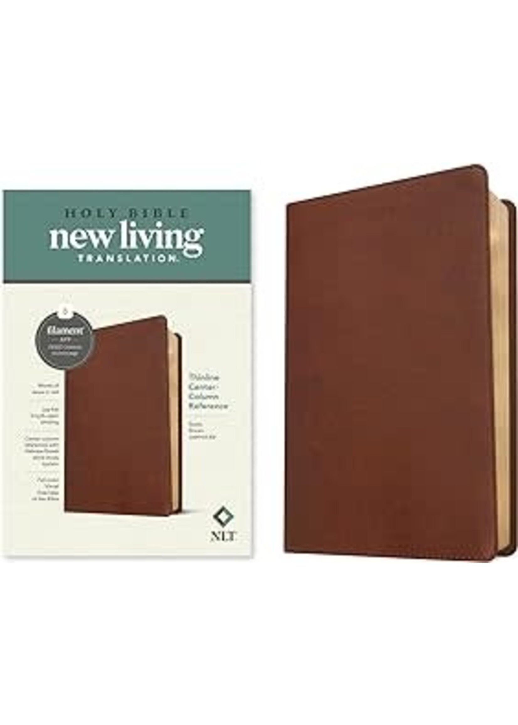 NLT Thinline Center-Column Reference Bible Filament-Enabled-Rustic Brown LeatherLike