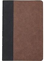 CSB Large Print Thinline Bible-Black/Brown LeatherTouch