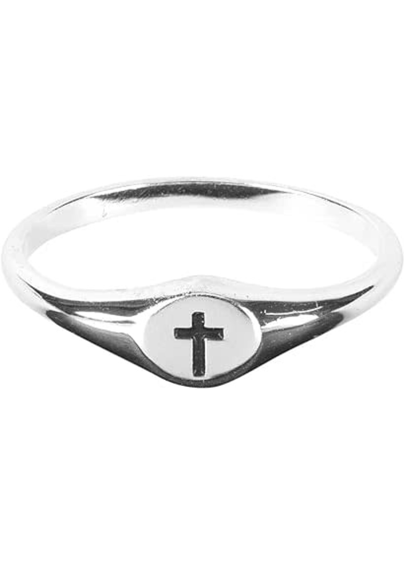Ring Engraved Cross Size 9 Silver