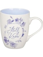 Mug Blue Floral: Be Still and Know
