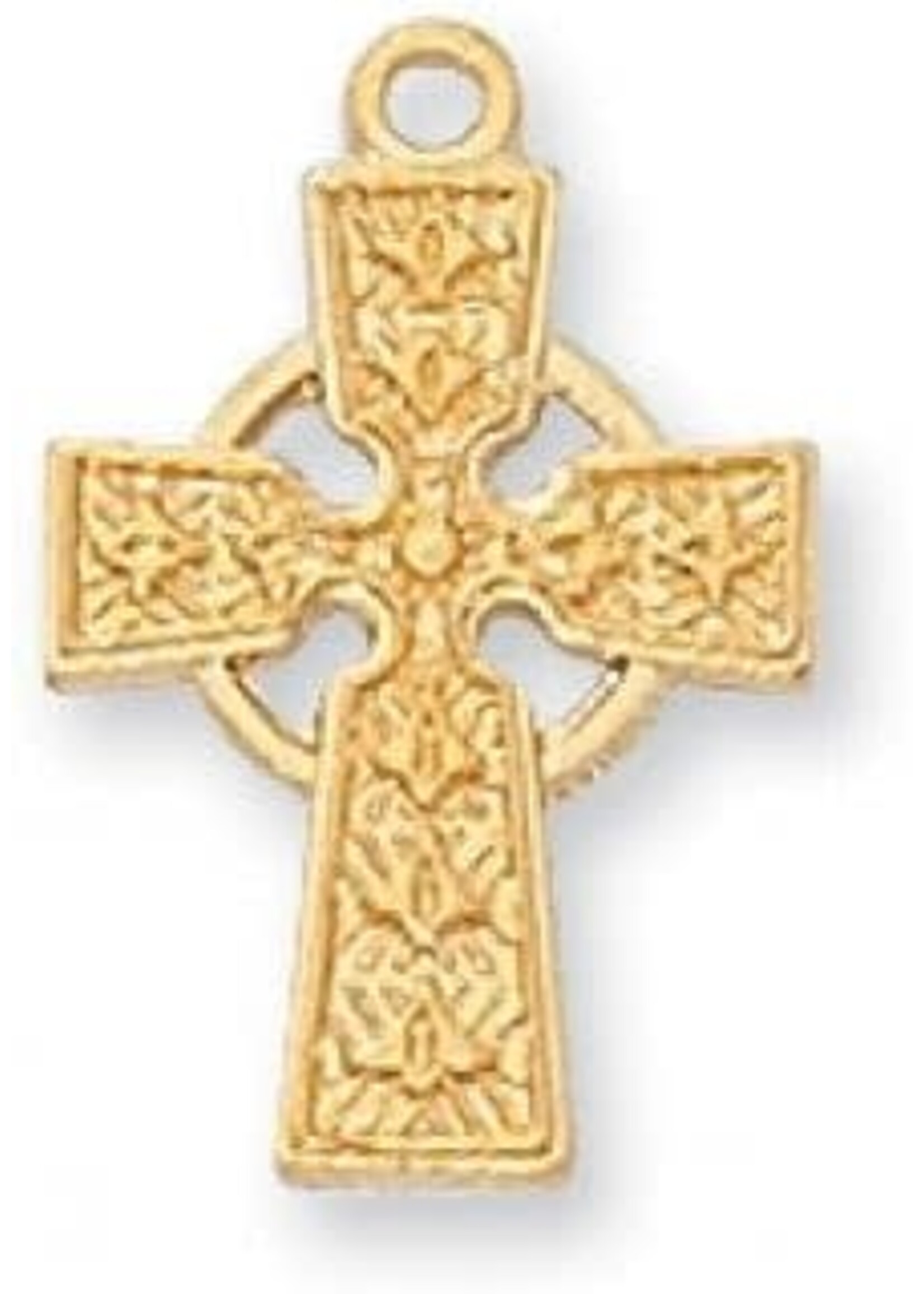 Gold over Sterling Cross Pendant - Gold Over Sterling Silver Cross with 16 in. Gold Plated Brass Chain and Deluxe Gift Box
