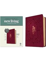 NLT Giant Print Bible Filament-Enabled Edition-Cranberry Flourish LeatherLike