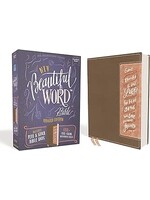 NIV Beautiful Word Bible (Updated Edition)-Brown/Blush Leathersoft