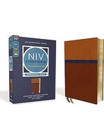 NIV Study Bible/Personal Size (Fully Revised Edition) (Comfort Print)-Brown/Blue Leathersoft