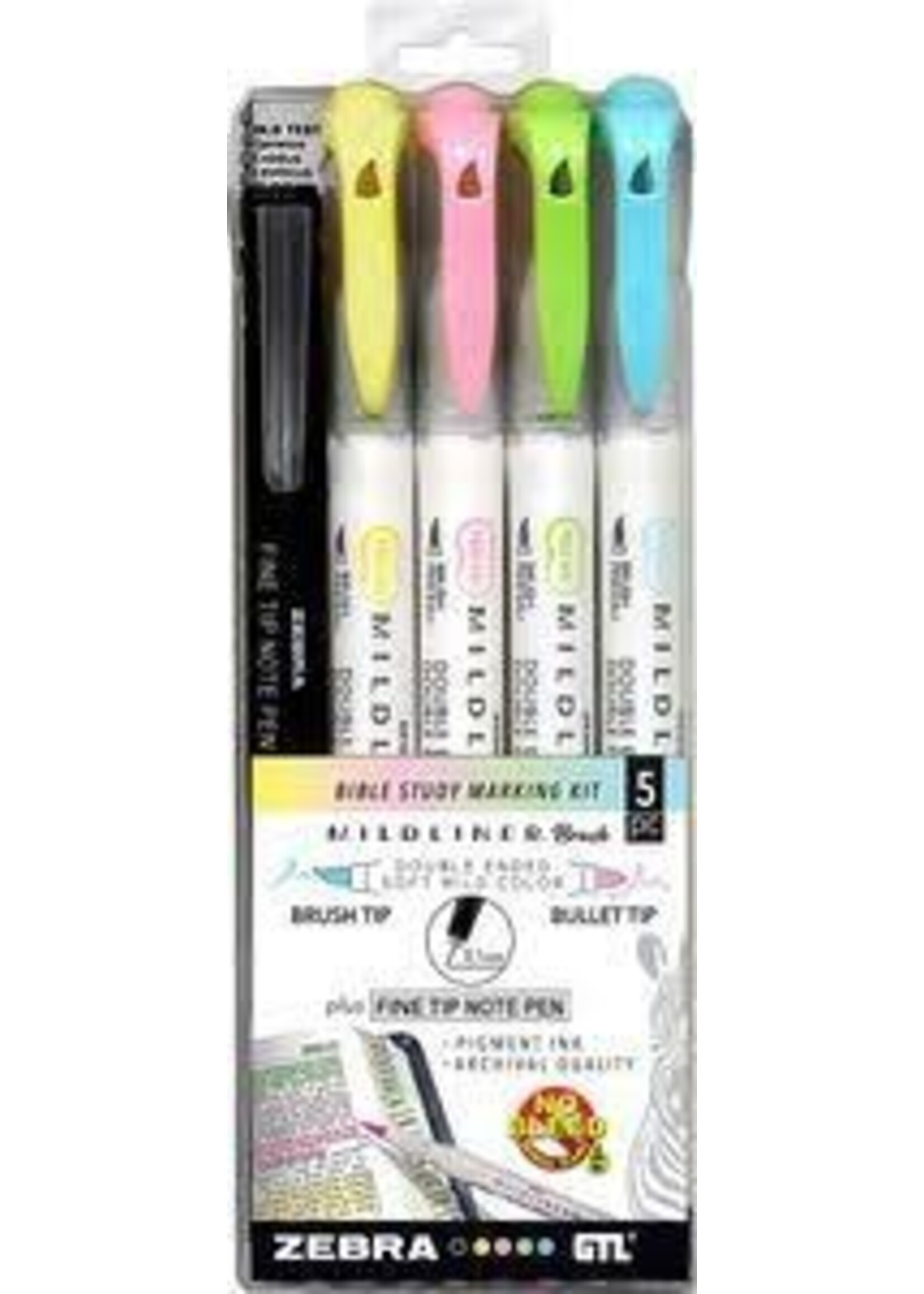 Bible Marking Kit Mildliners Brush & Bullet tip