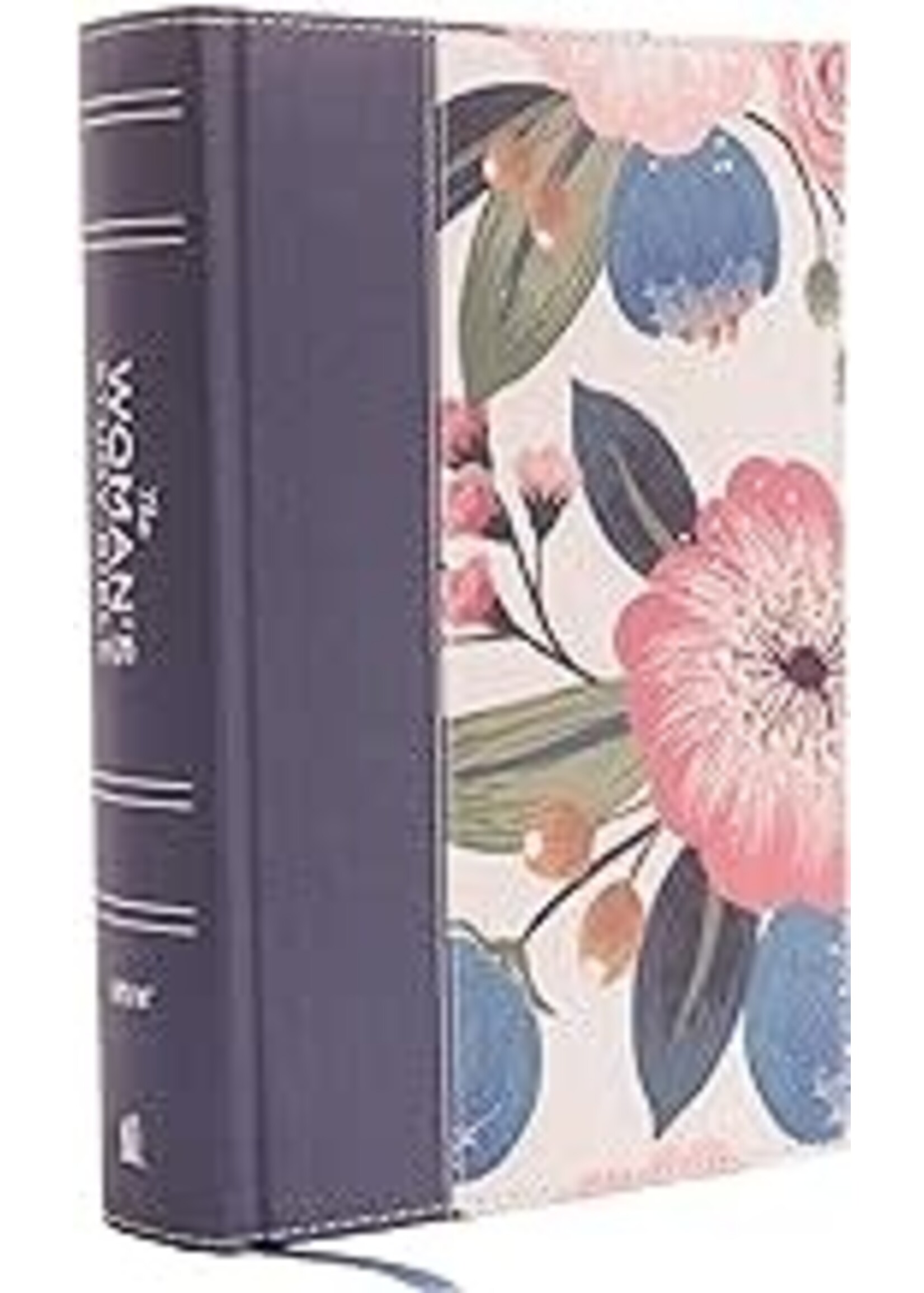 NIV Woman's Study Bible (Full-Color)-Blue/Floral Cloth Over Board