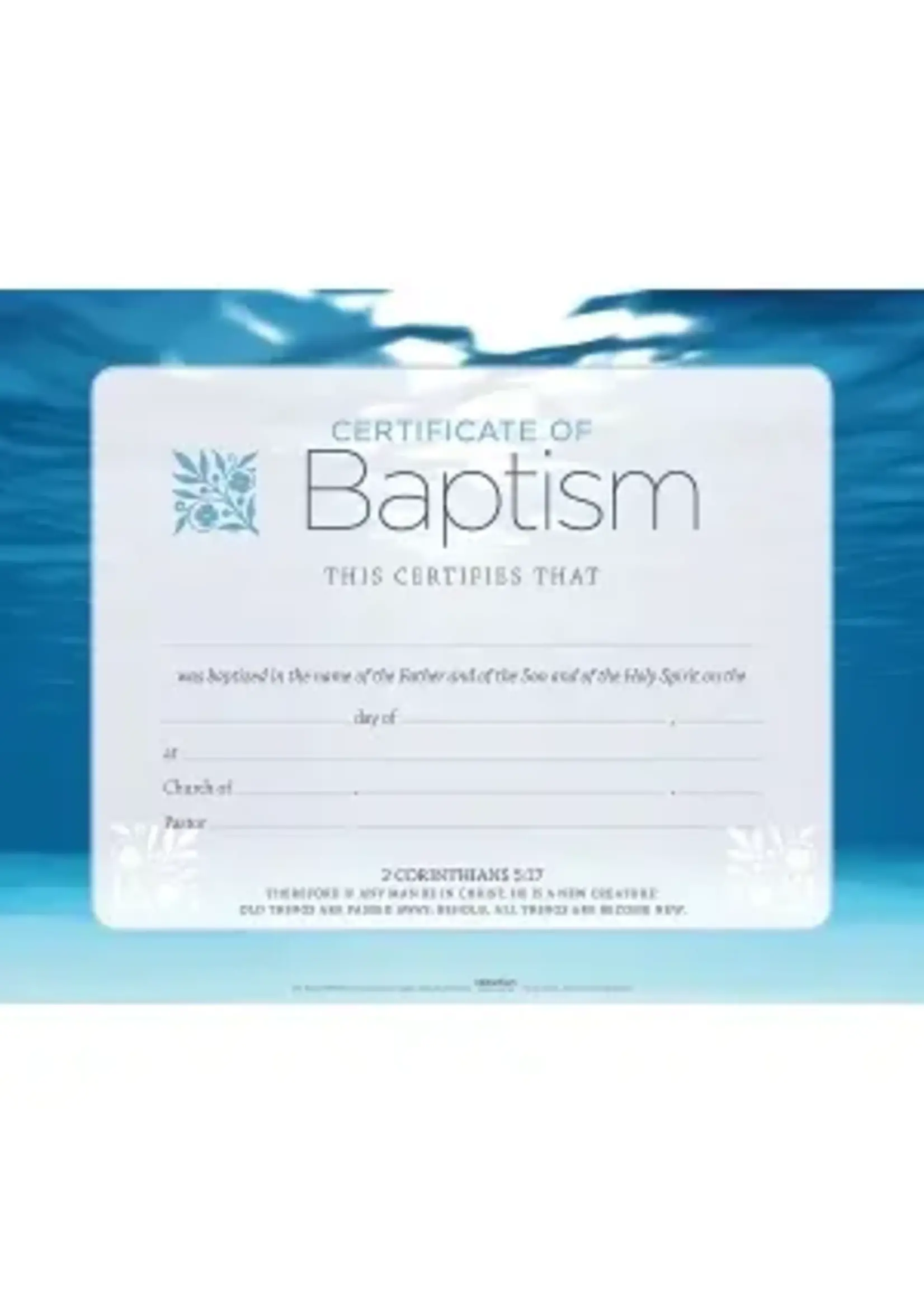 Certificate of Baptism (Blue Water)