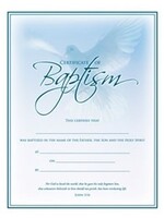 Certificate-Baptism/Blue Dove (John 3:16)