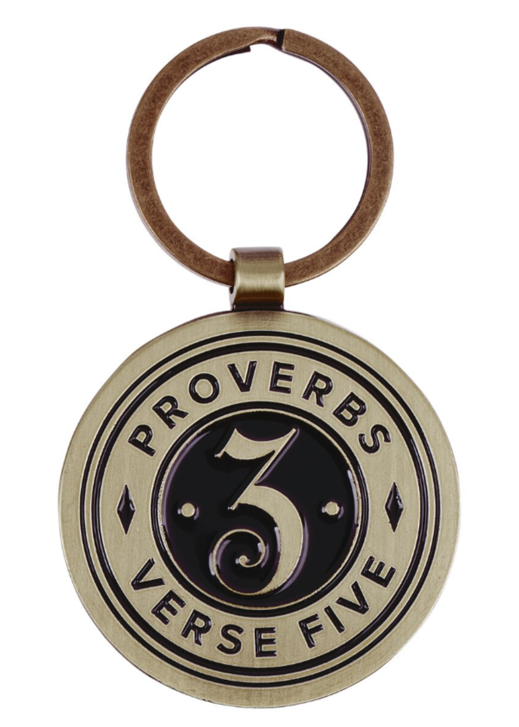 Proverbs 3:5 Brass Metal Keychain