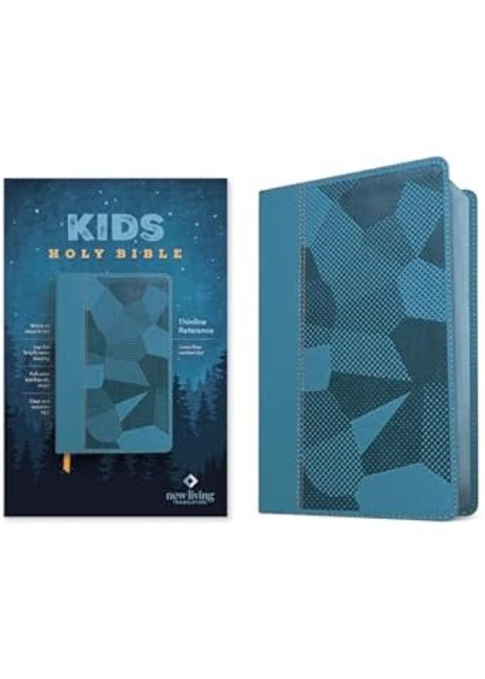 NLT Kids Bible, Thinline Reference Edition LeatherLike, Camo Blue