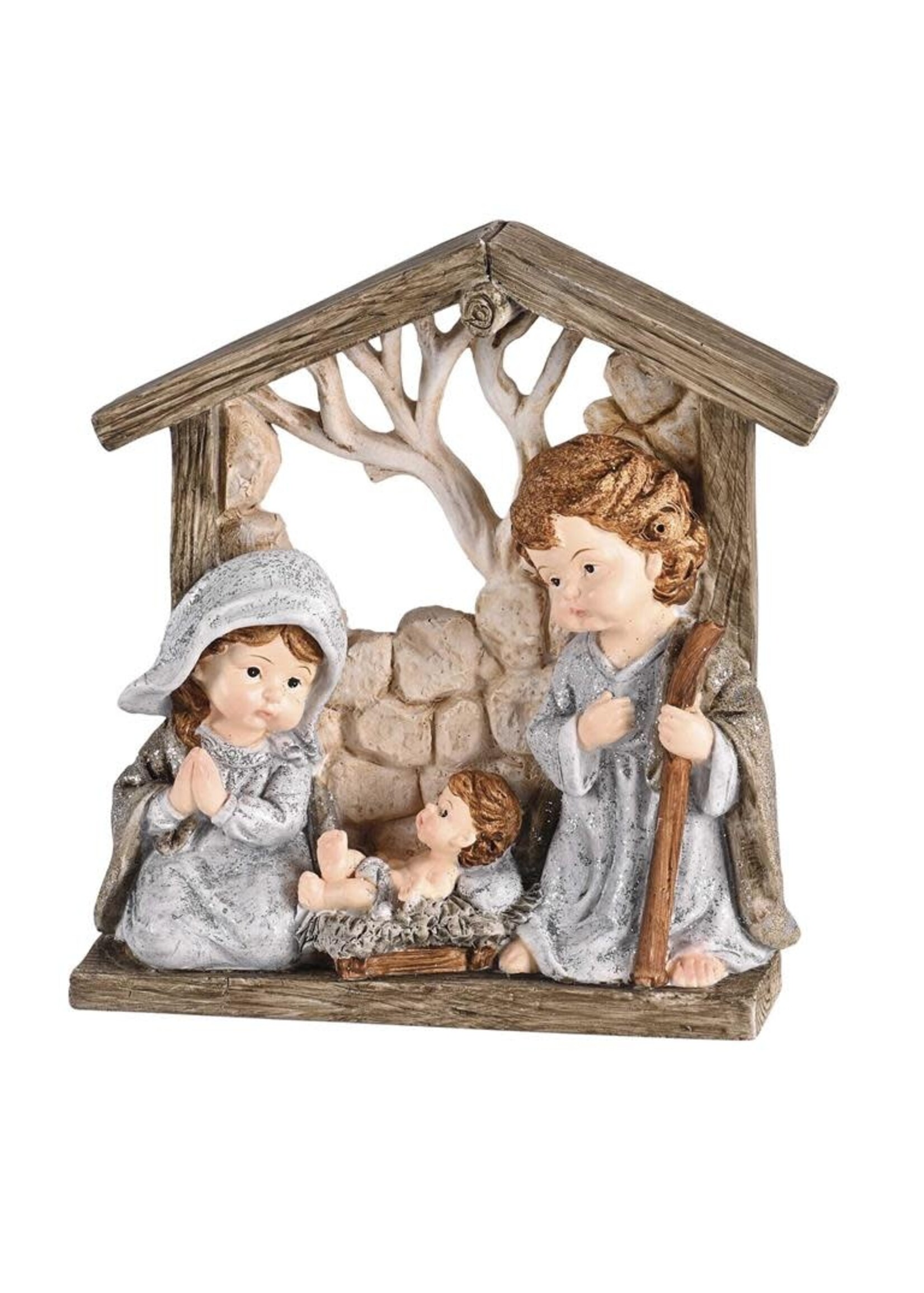 Resin Holy Family Creche 6"