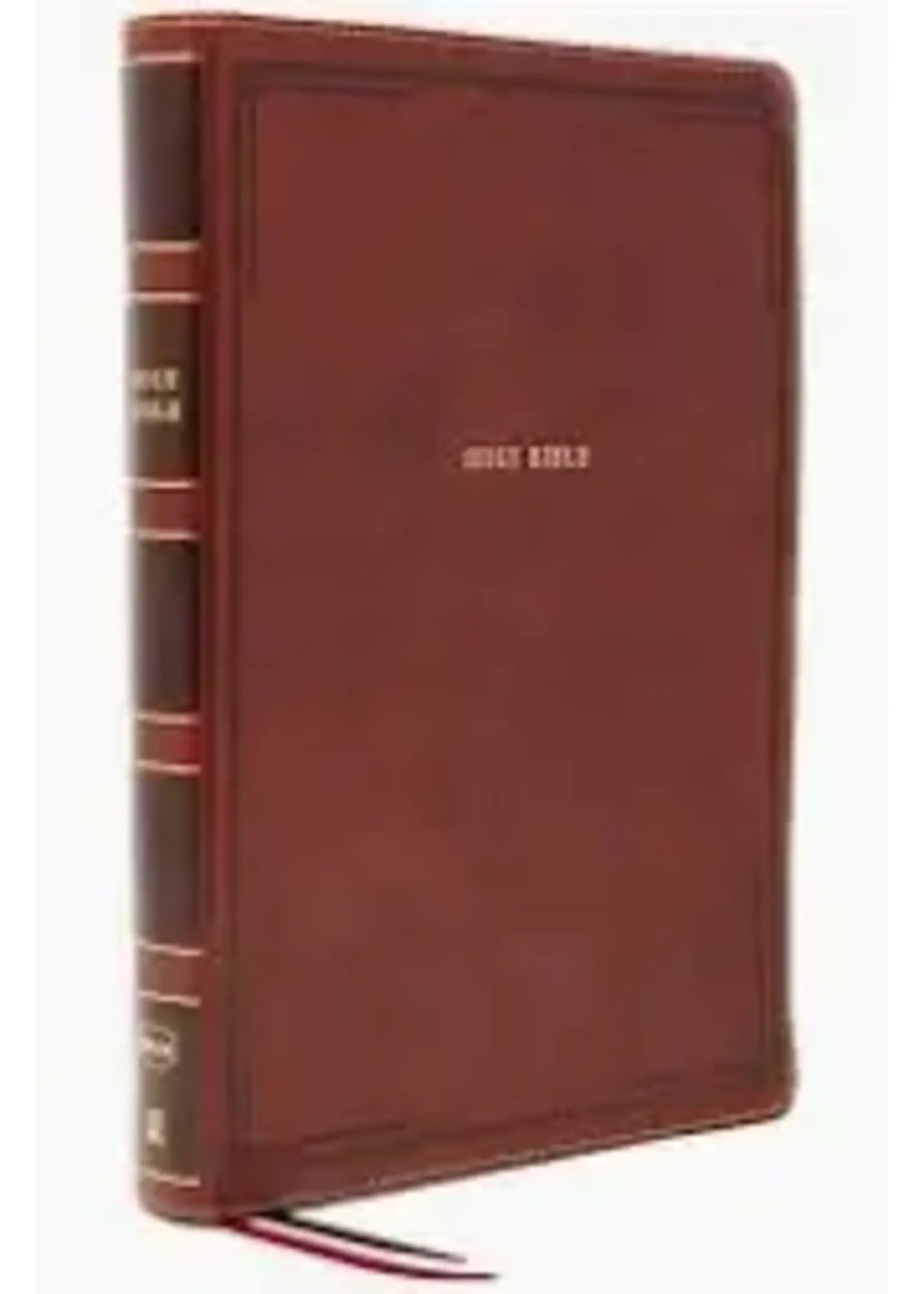 NKJV Large Print Thinline Bible (Comfort Print)-Brown Leathersoft