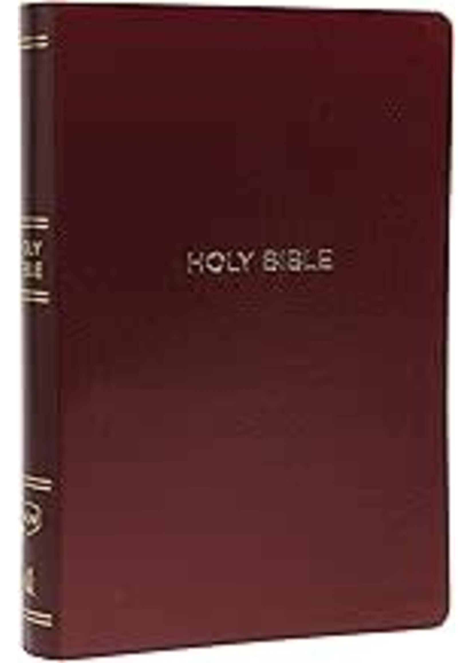 NKJV Giant Print Center-Column Reference Bible-Burgundy Leather-Look