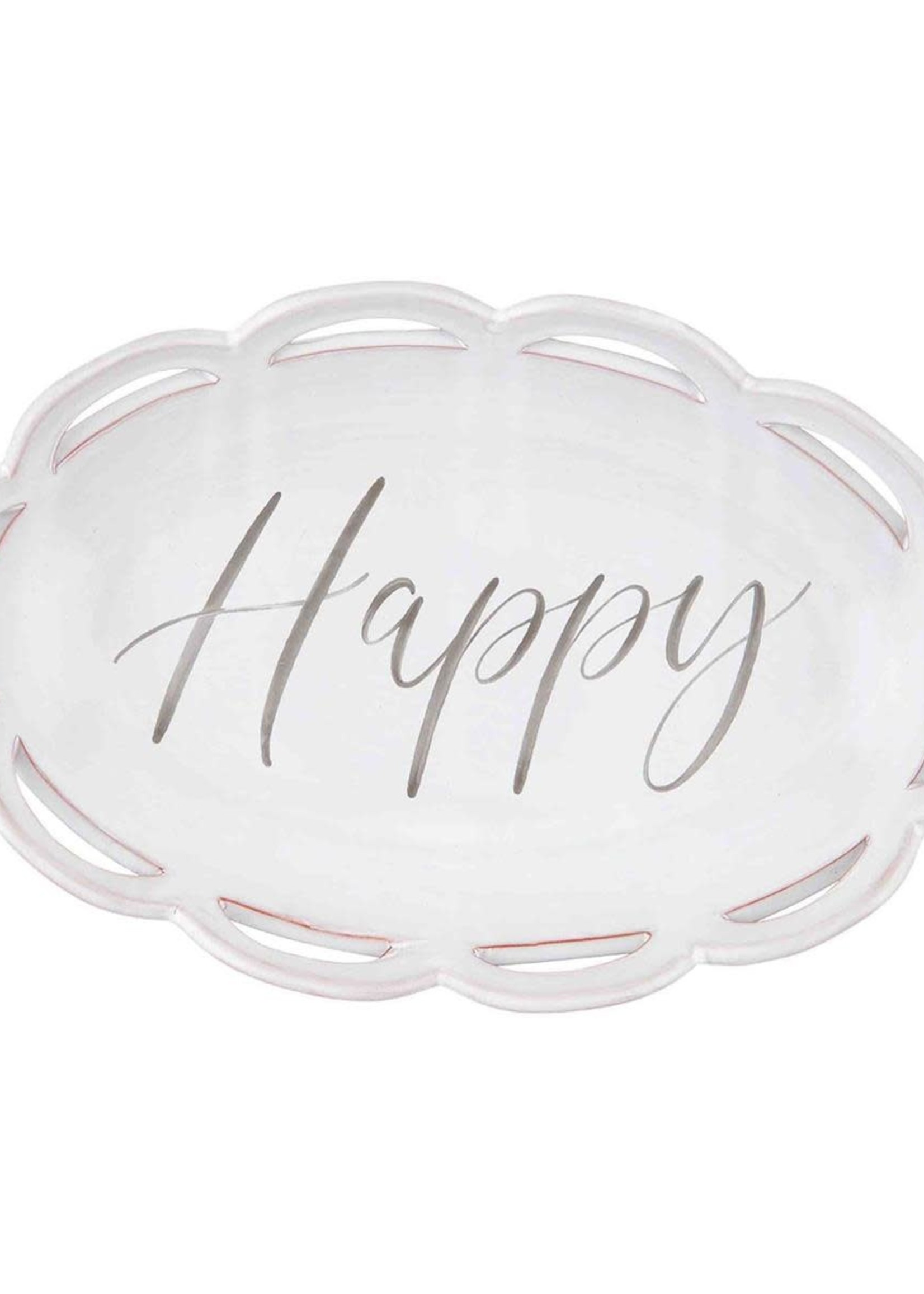 Mud Pie SCALLOPED HAPPY BOWL