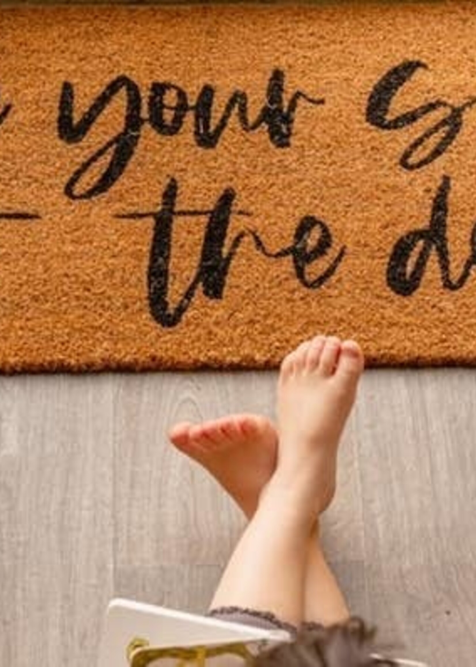 Modern Burlap XL DOORMAT LEAVE YOUR SHOES