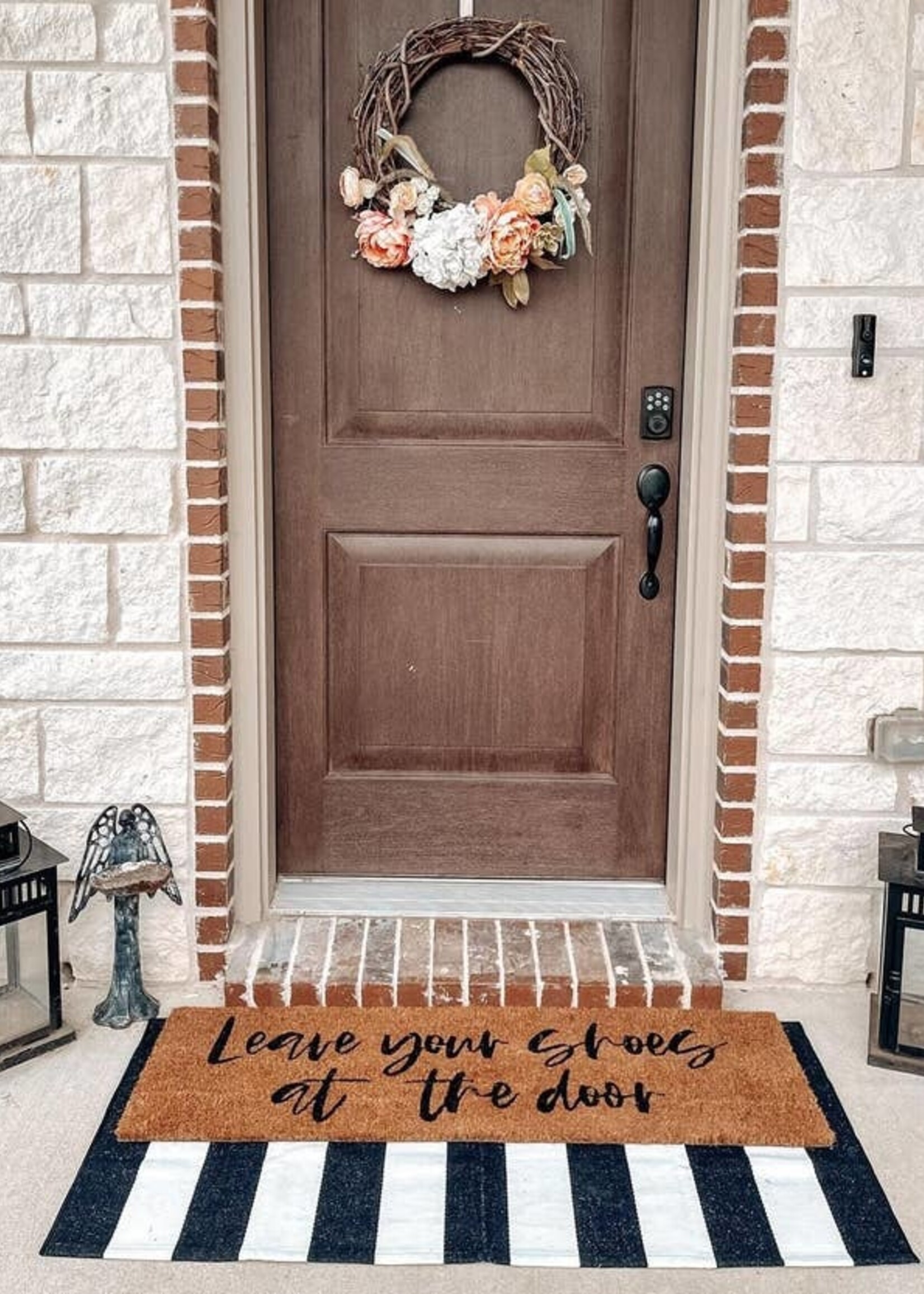 Modern Burlap XL DOORMAT LEAVE YOUR SHOES