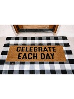 Modern Burlap XL DOORMAT CELEBRATE EACH DAY