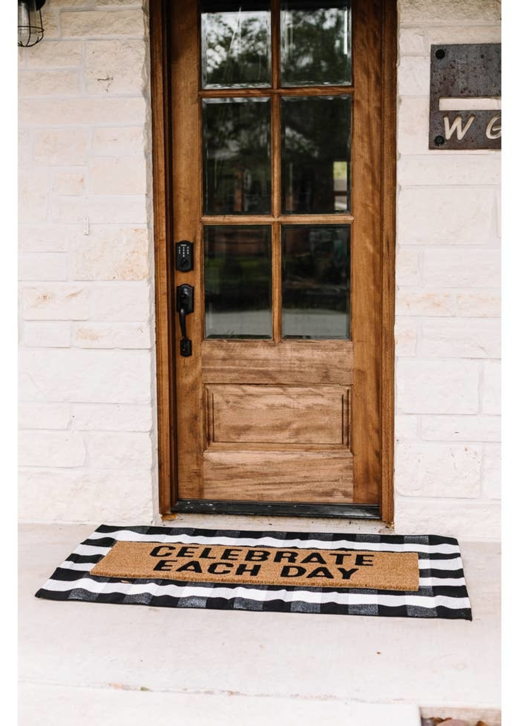 Modern Burlap XL DOORMAT CELEBRATE EACH DAY
