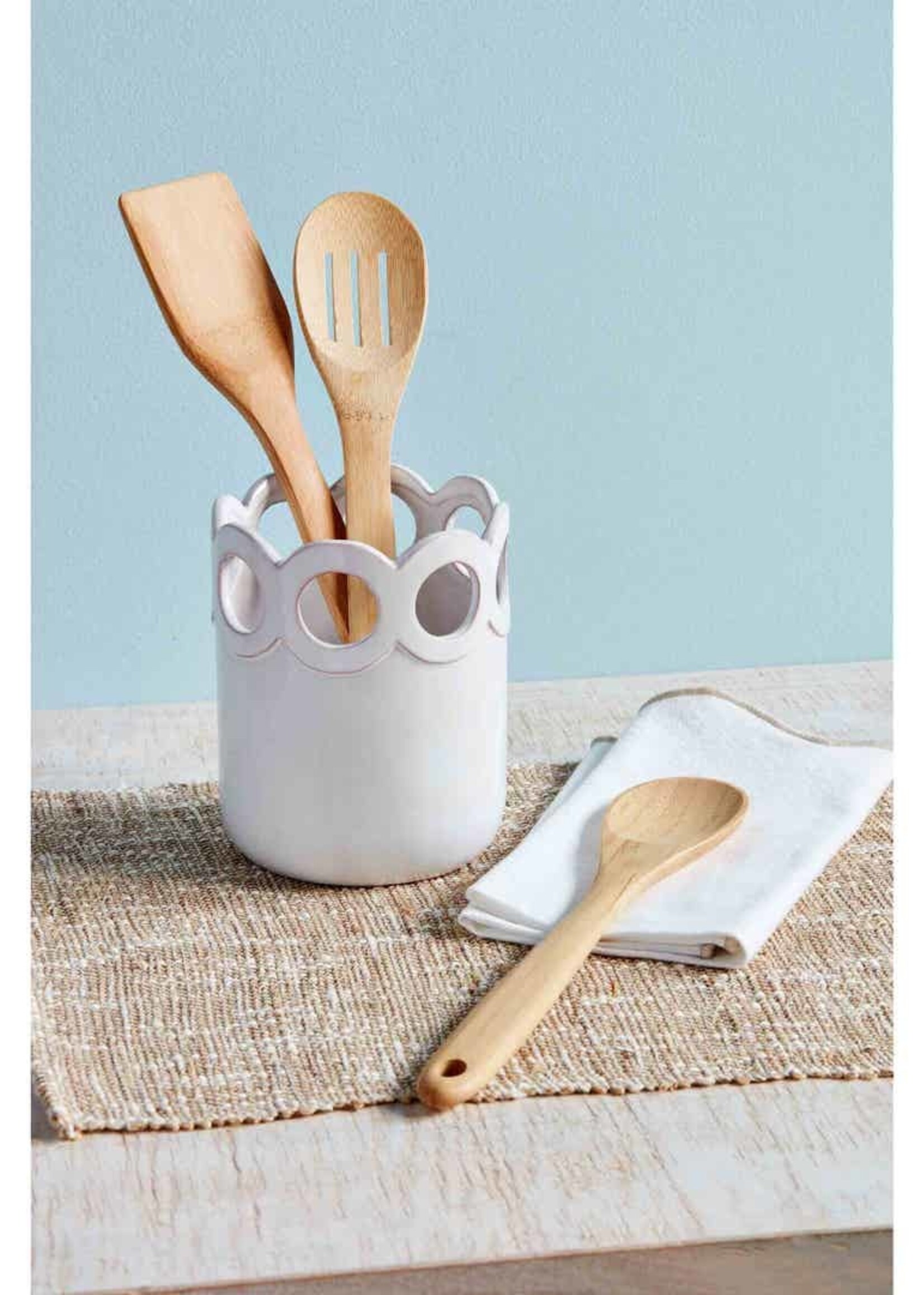 Mud Pie SCALLOPED UTENSIL HOLDER