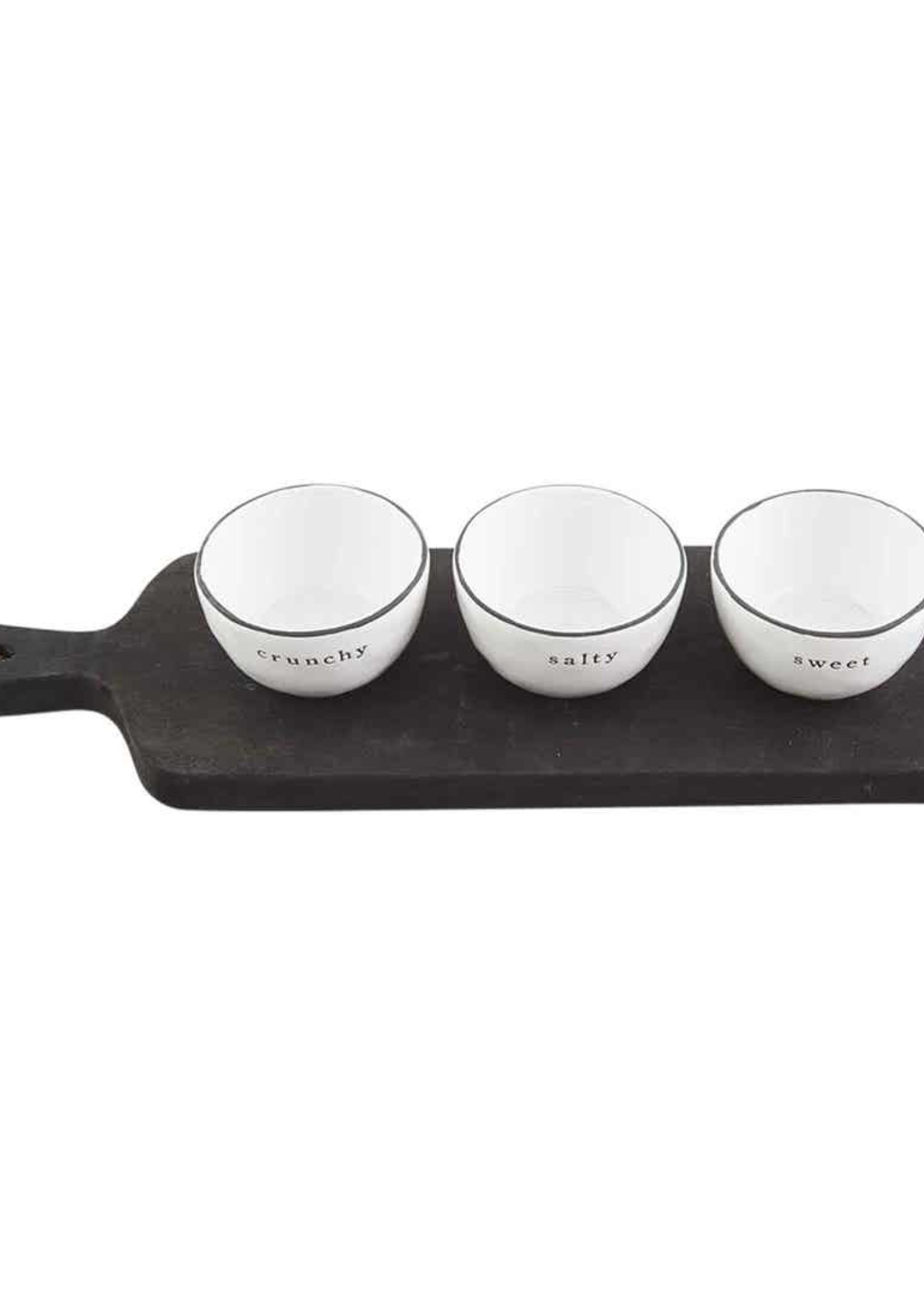 Mud Pie BLACK BOARD AND BOWL SET