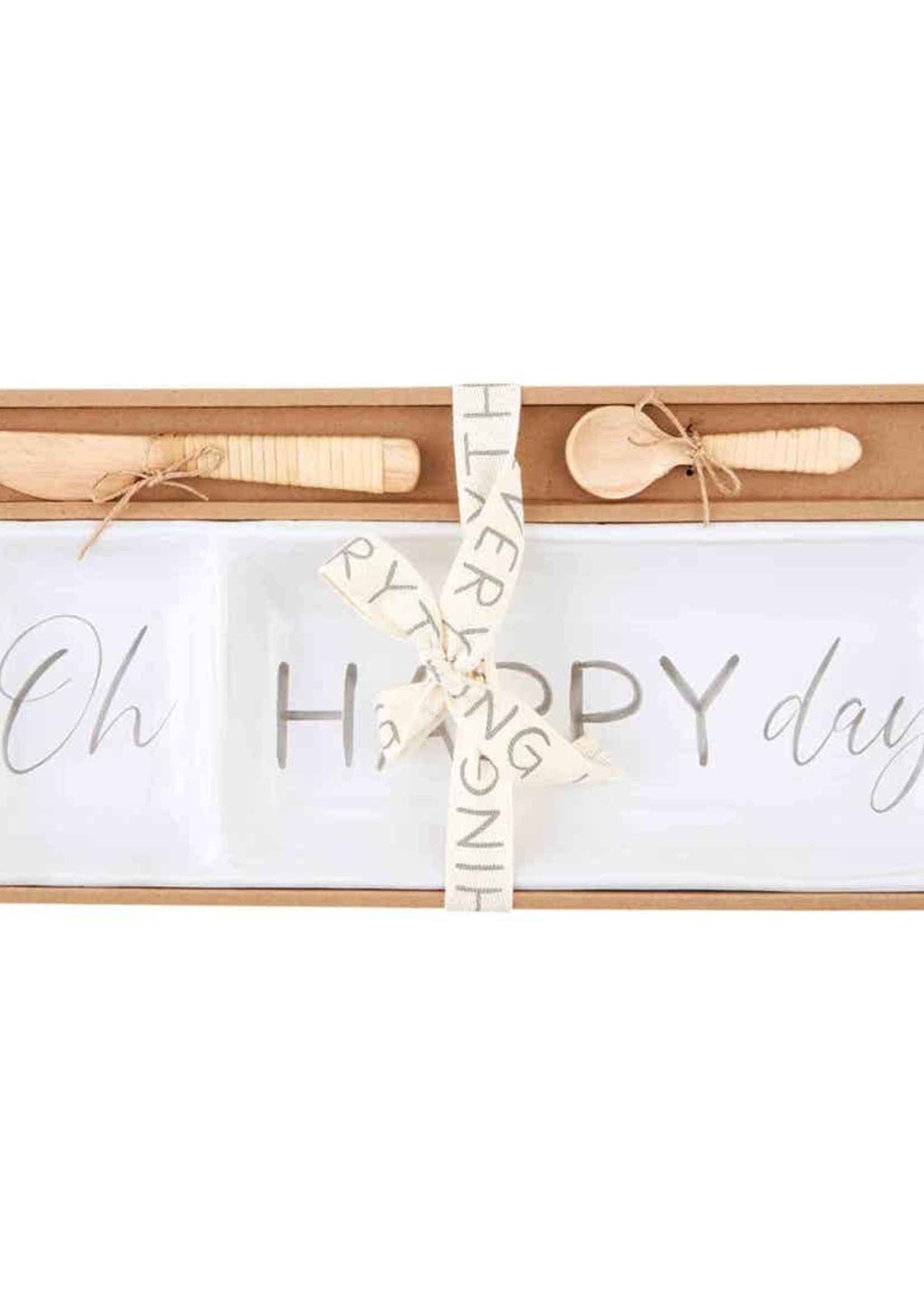 Mud Pie HAPPY EVERYTHING DOUBLE TRAY SET