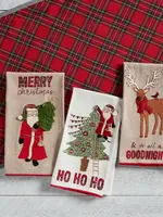 Mud Pie EMBROIDERED CHRISTMAS TOWELS