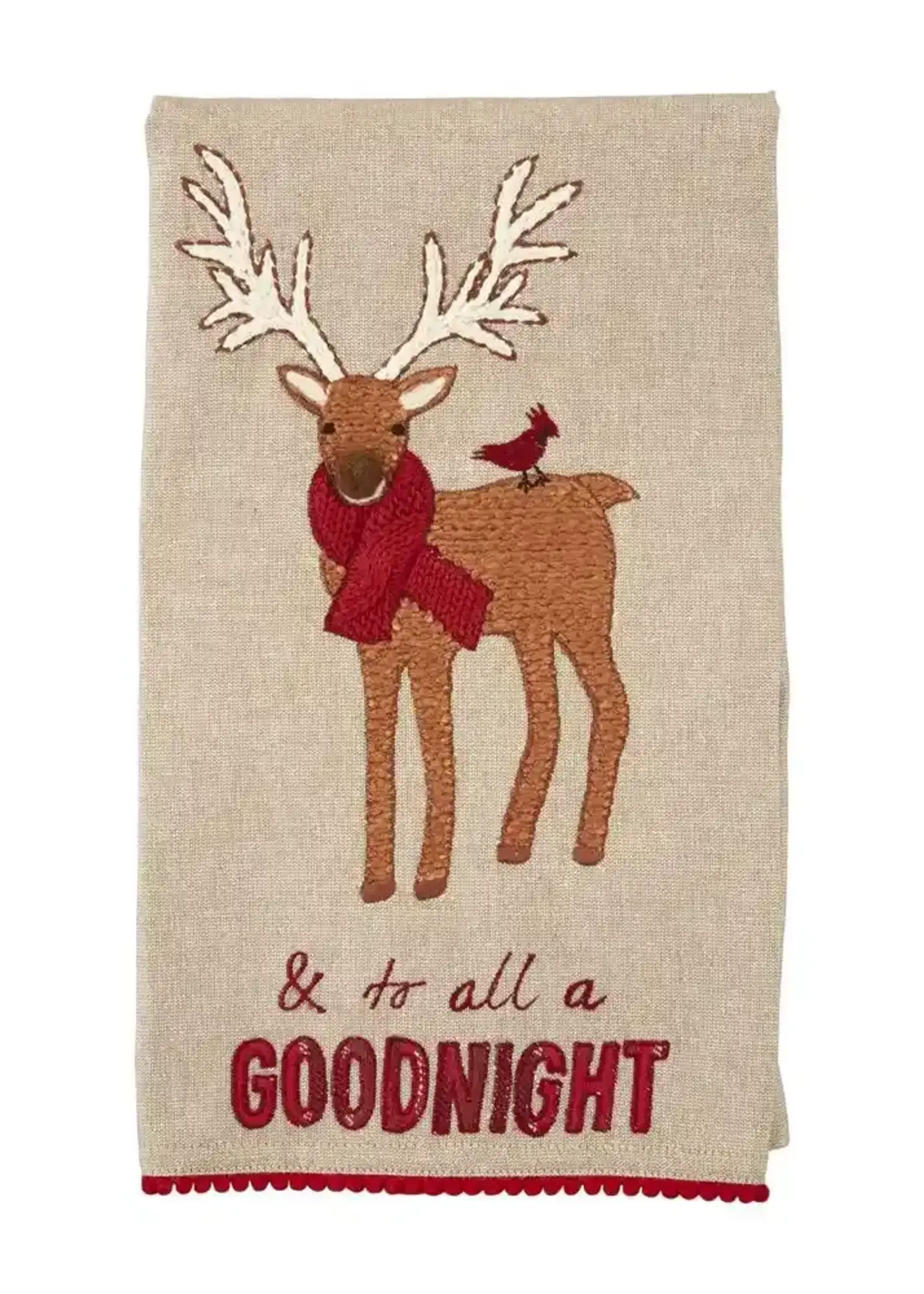Mud Pie EMBROIDERED CHRISTMAS TOWELS