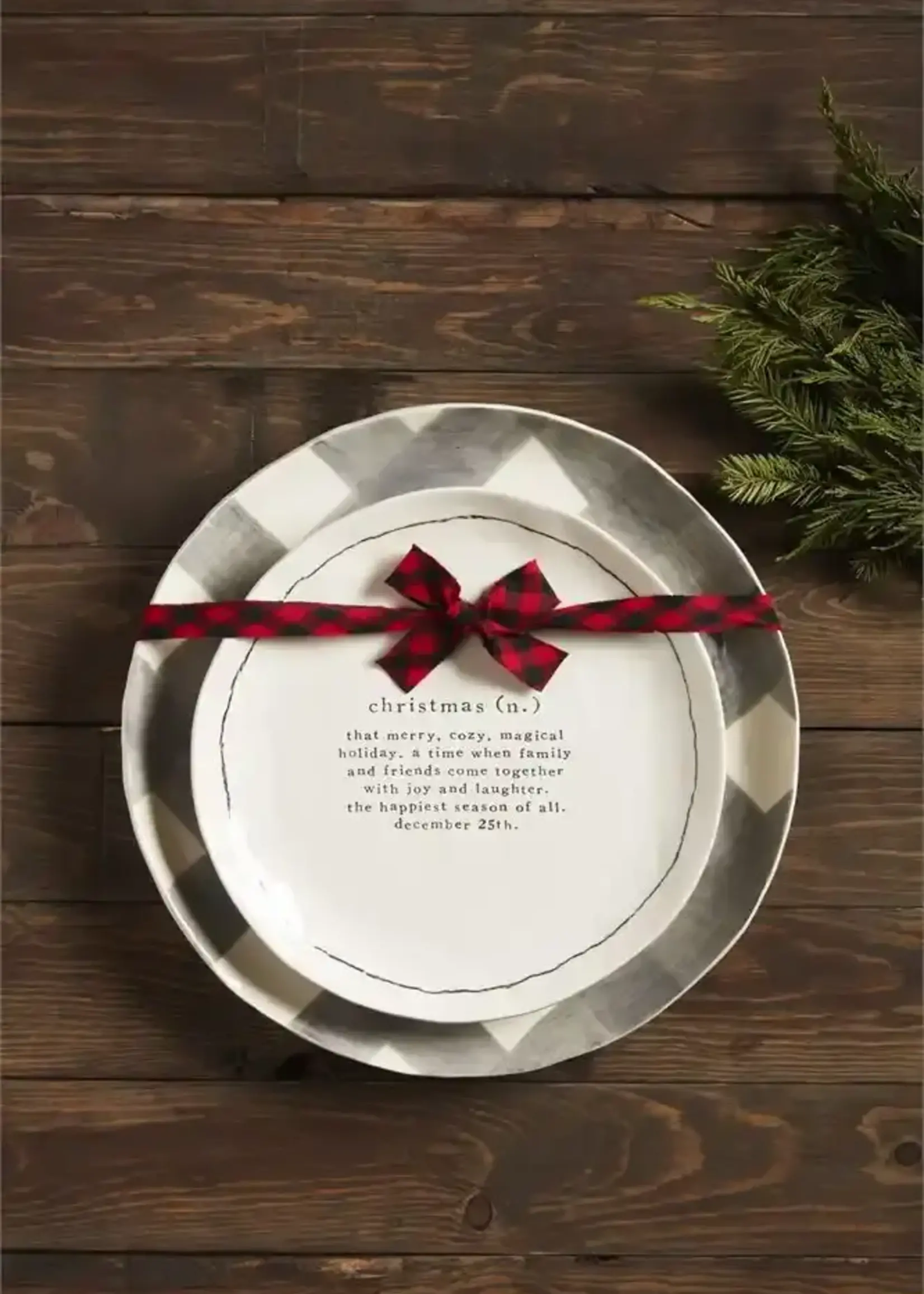 Mud Pie CHECK DEFINITION PLATTER SET