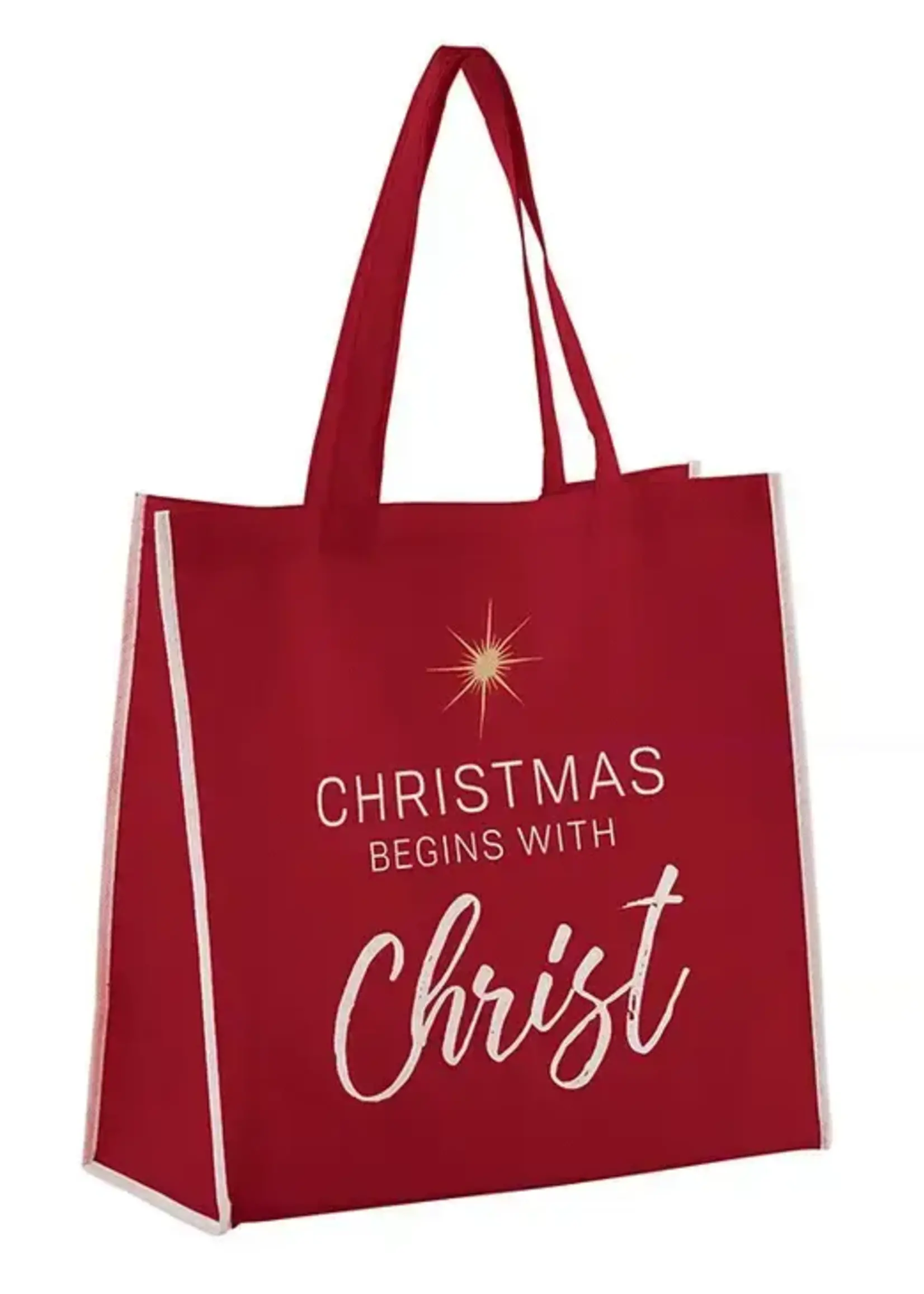 Faithworks CHRISTMAS BEGINS WITH CHRIST TOTE BAG