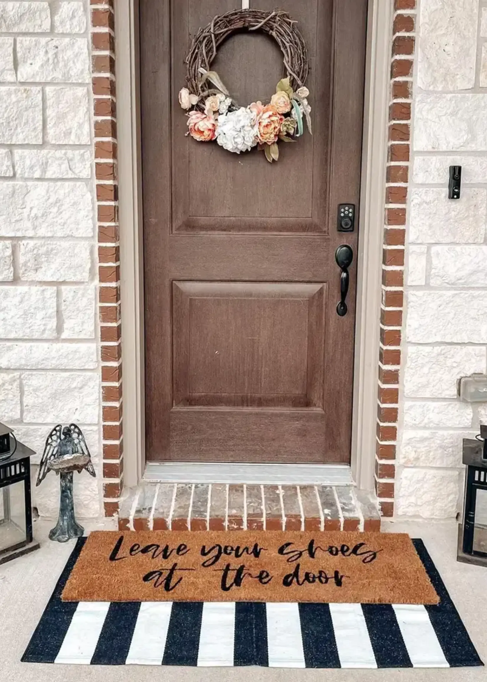 Modern Burlap XL DOORMAT LEAVE YOUR SHOES